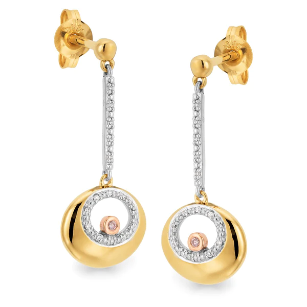 Pink Caviar Diamond Earring