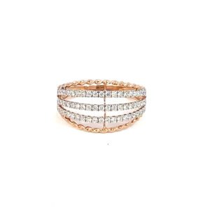 14K Rose Gold Ring with 57 Lab Grown Diamonds TDW 0.4 Carat