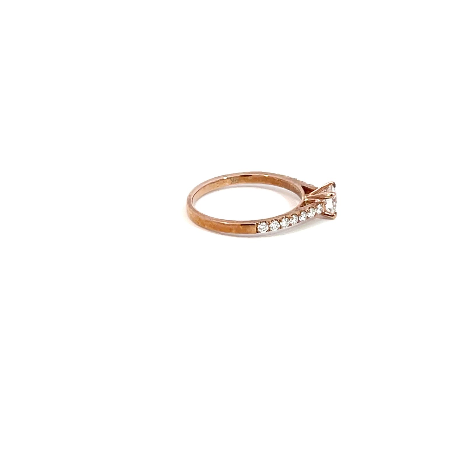 9K Rose Gold Ring with 15 Lab Grown Round Diamonds TDW 0.78 Carat - Image 3