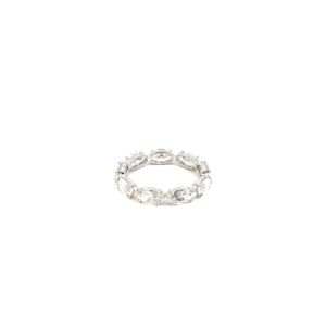 18K White Gold Ring with 9 Lab Grown Marquise Diamonds TDW 3.18ct
