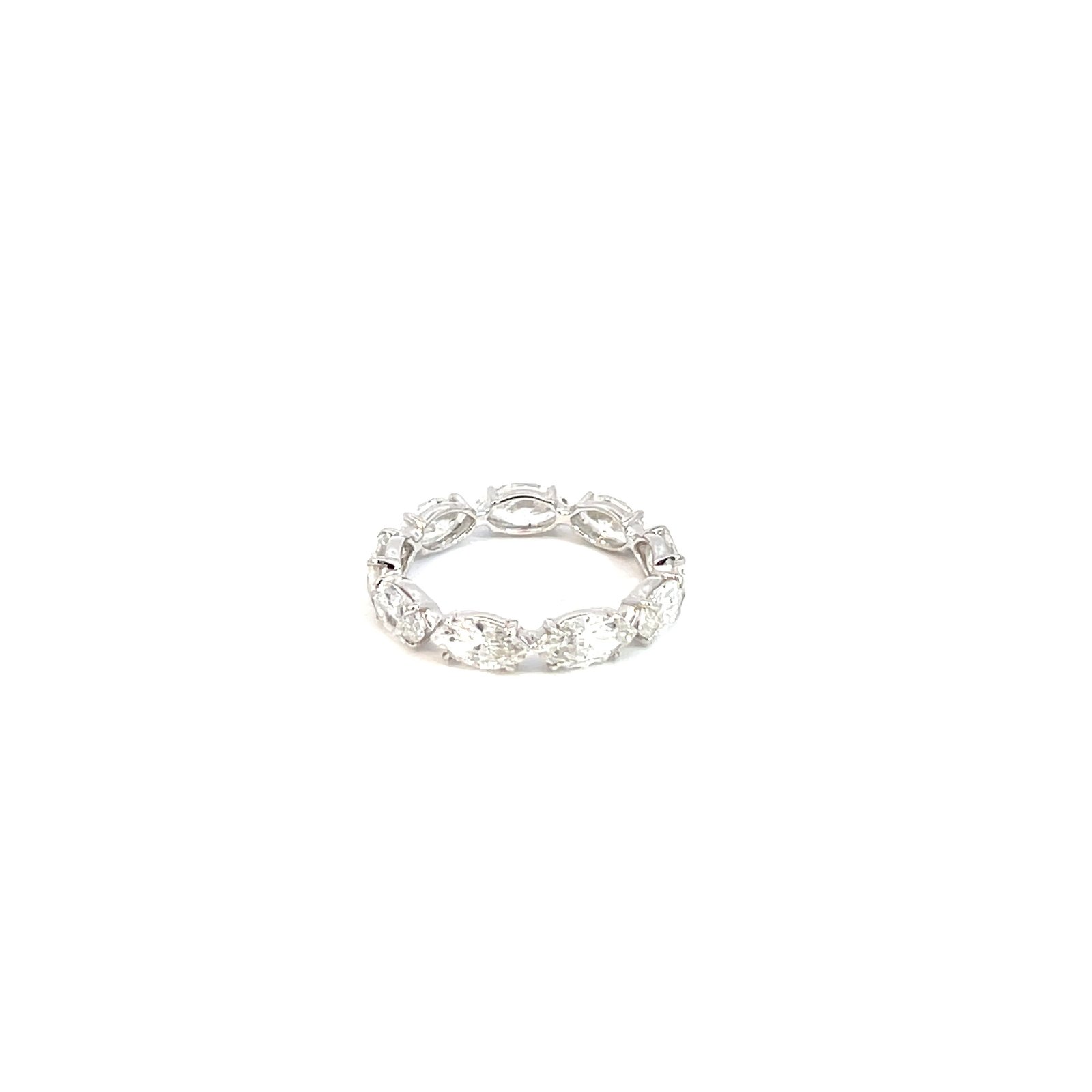 18K White Gold Ring with 9 Lab Grown Marquise Diamonds TDW 3.18ct - Image 2