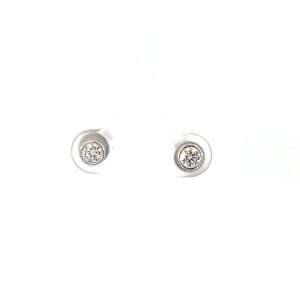 9K White Gold Stud Earrings with 2 Round Diamonds TDW 0.33 Carat