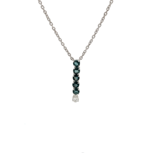 18KT White Gold Necklace with Sapphires 0.65ct and Lab Grown Diamonds 0.07ct G/VS