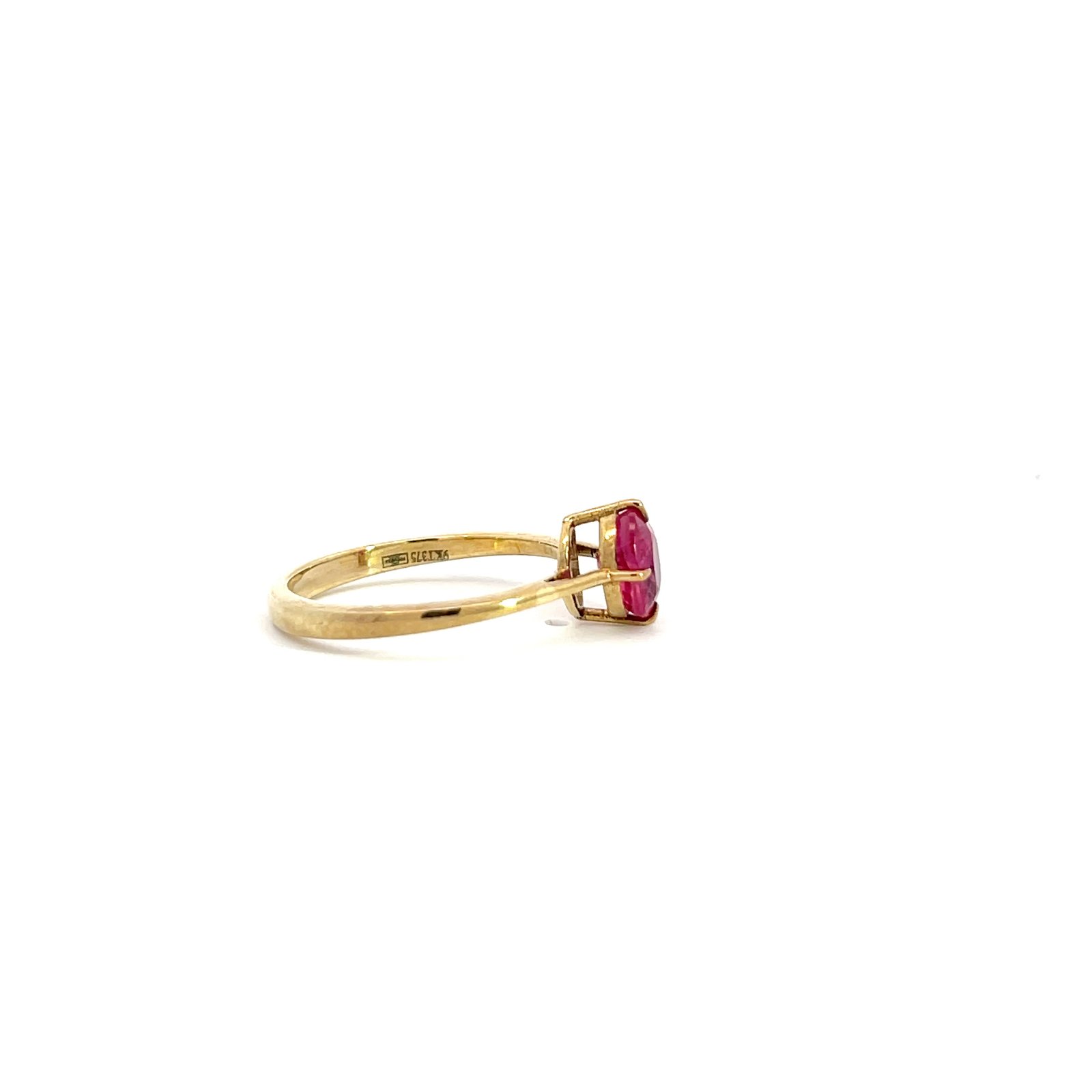 9K Yellow Gold Ring with Oval Ruby 1.48 Carat - Image 2