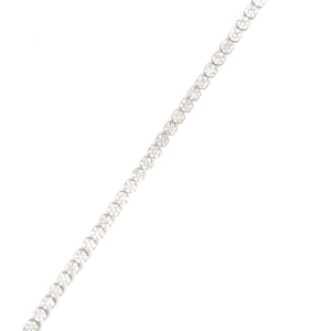 10K White Gold Click-on clasp Tennis Bracelet with 252 Round Lab Grown Diamonds TDW 3.671 Carat