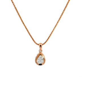 14K Rose Gold Pendant with 7 Round Lab Grown Diamonds TDW 0.23 Carat