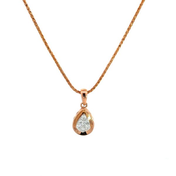 14K Rose Gold Pendant with 7 Round Lab Grown Diamonds TDW 0.23 Carat