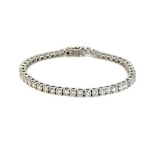 14K White Gold Tennis Bracelet with 48 Natural Round Diamonds TDW 6.85 Carat