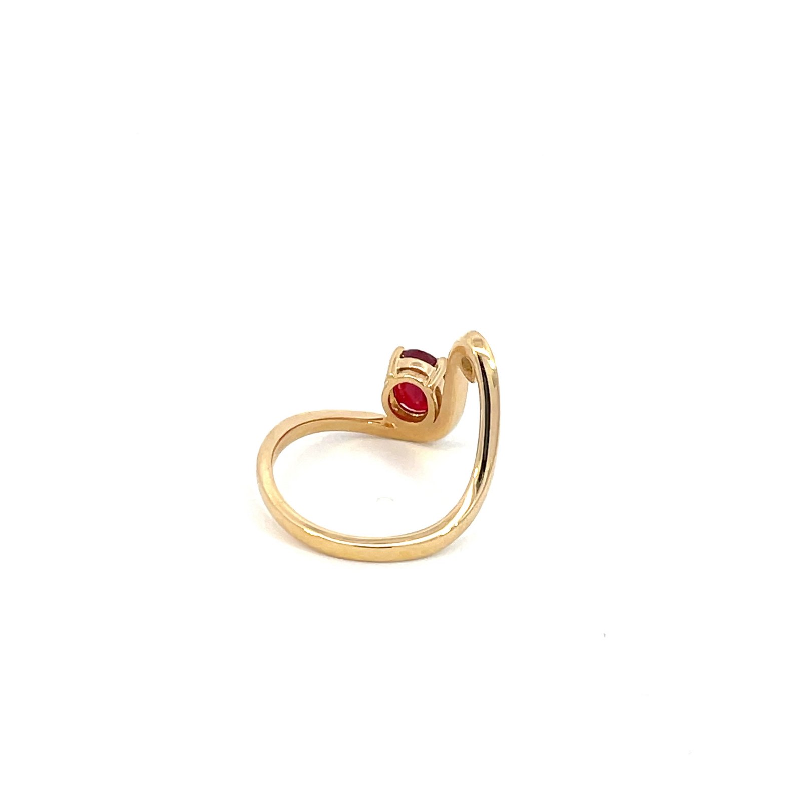 18KT Yellow Gold Ring with 1.49 Carat Mozambique Ruby and Diamond - Image 3