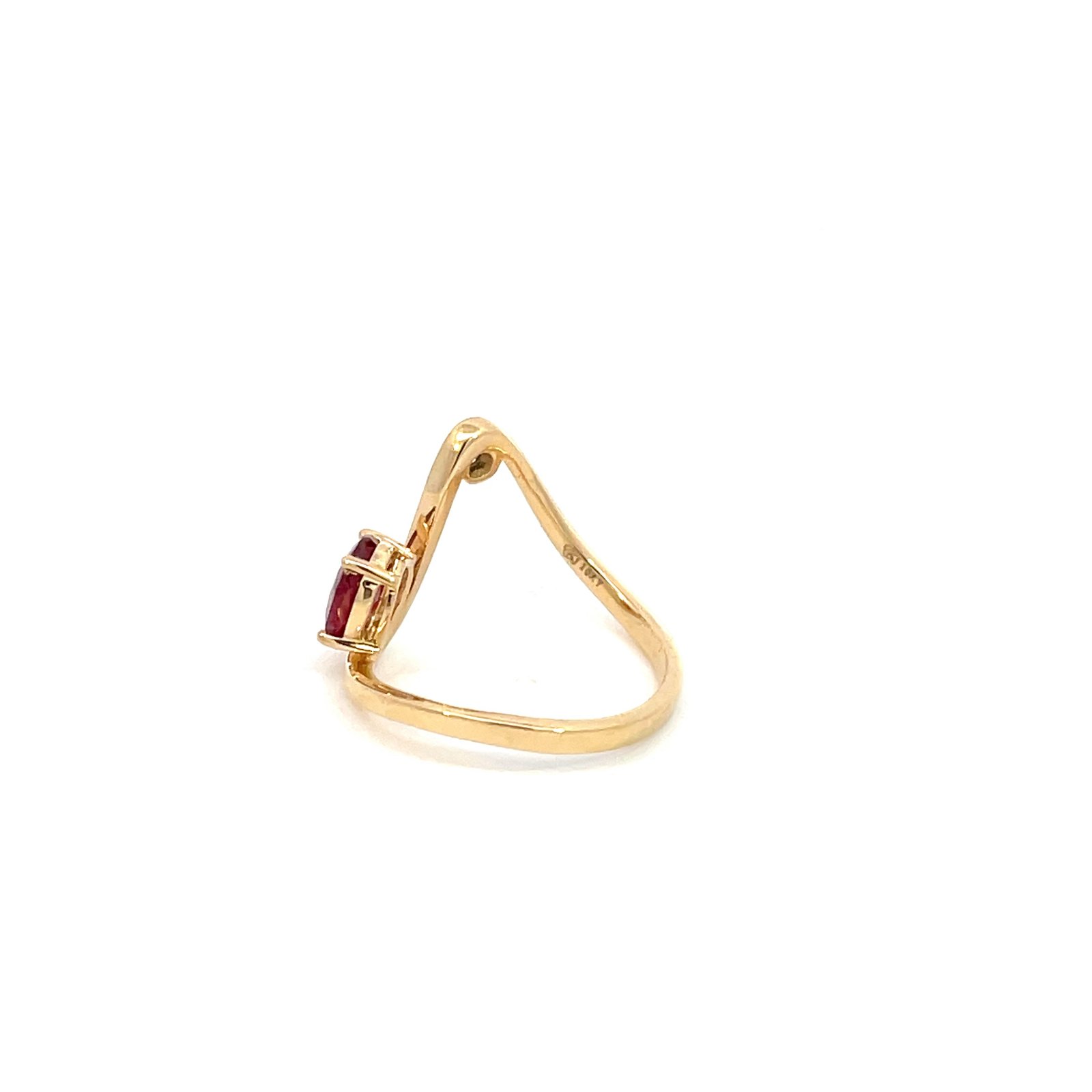 18KT Yellow Gold Ring with 1.49 Carat Mozambique Ruby and Diamond - Image 2