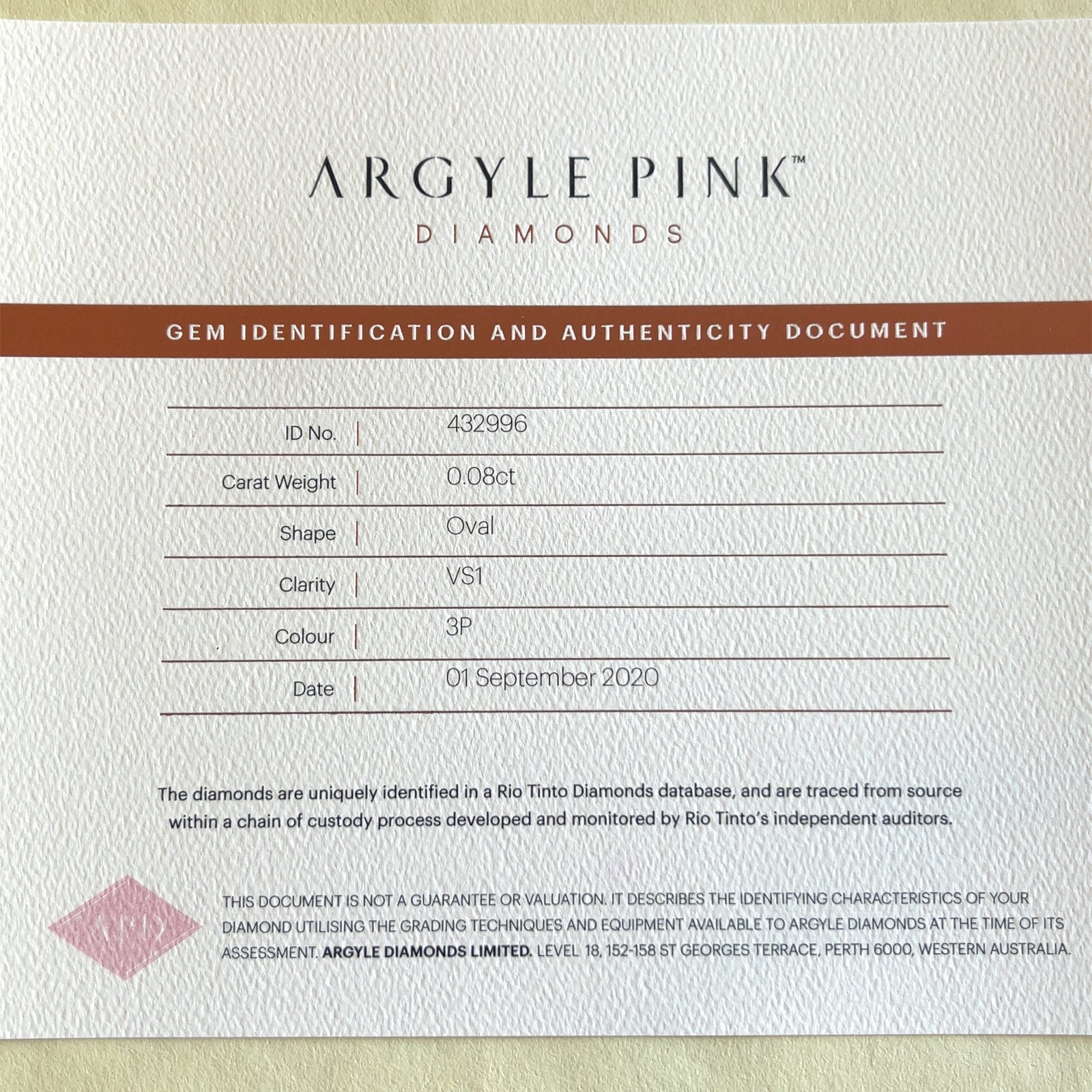 3P 0.08ct Certified Loose Pink Diamond from WA - Image 2