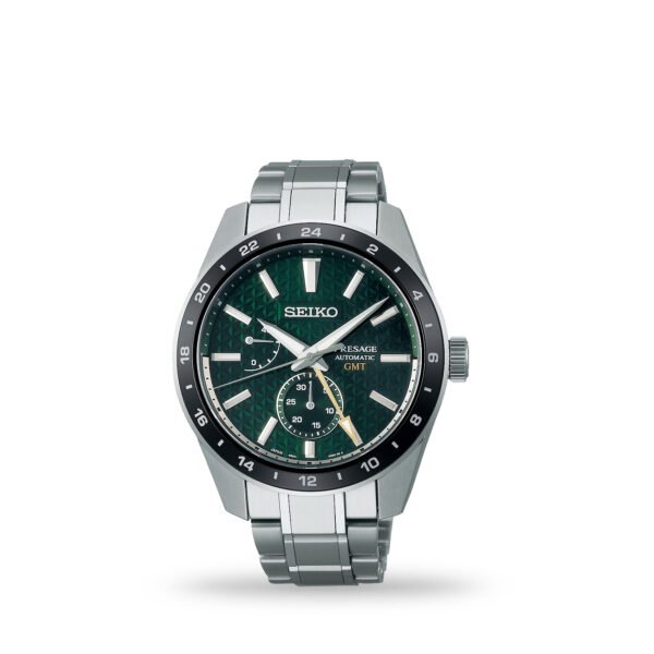 Seiko Mens Presage Sharp Edged Series GMT Watch SPB219J1