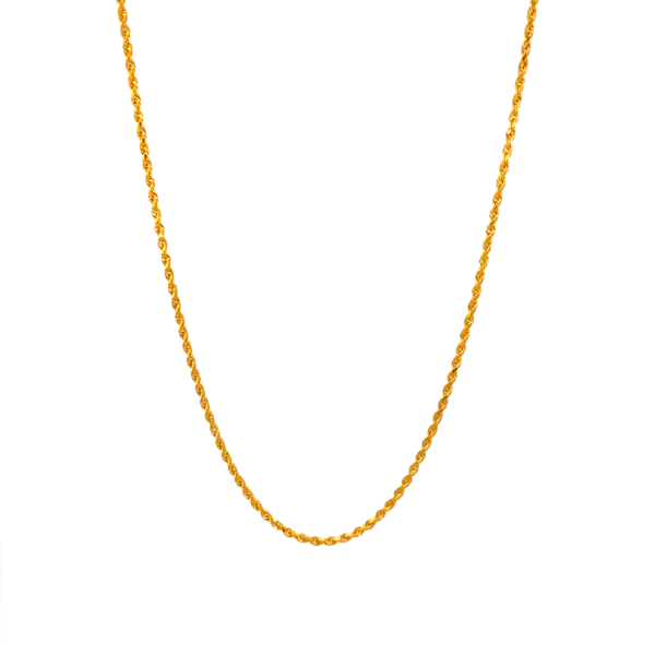 22 KT Yellow Gold Rope Chain 56cm