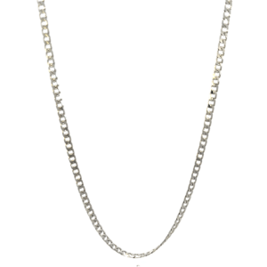 18 KT White Gold Curb Chain 48cm