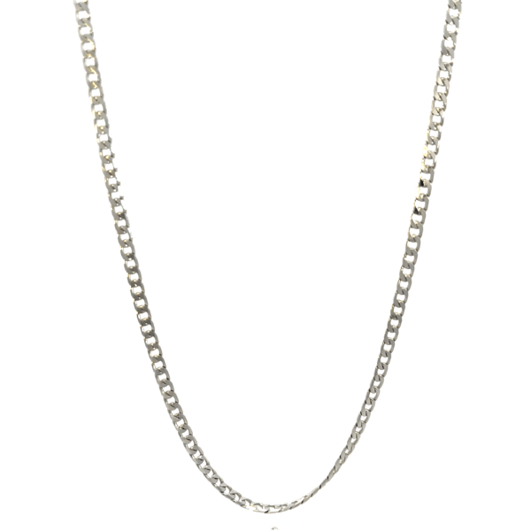 18 KT White Gold Curb Chain 48cm