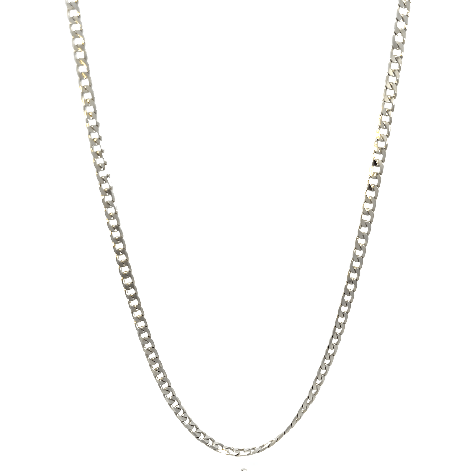 18 KT White Gold Curb Chain 48cm