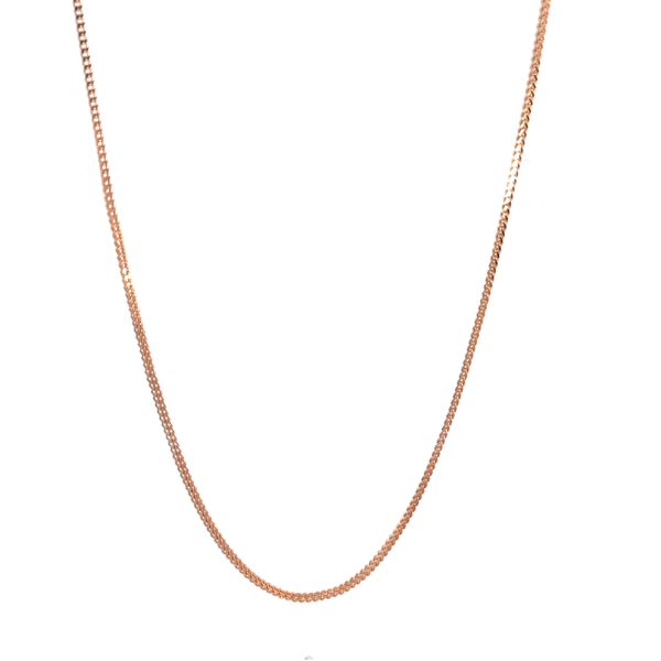 18 KT Rose Gold Wheat Chain 45cm