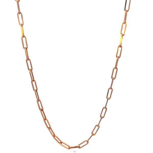 18 KT Rose Gold Paperclip Chain 50cm