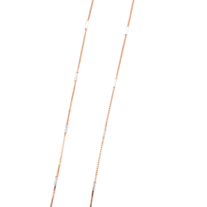 18 KT 2 Tone Rose Gold Beaded Chain 45cm