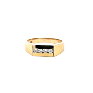 9K Yellow Gold Men’s Cubic Zirconia Signet Ring