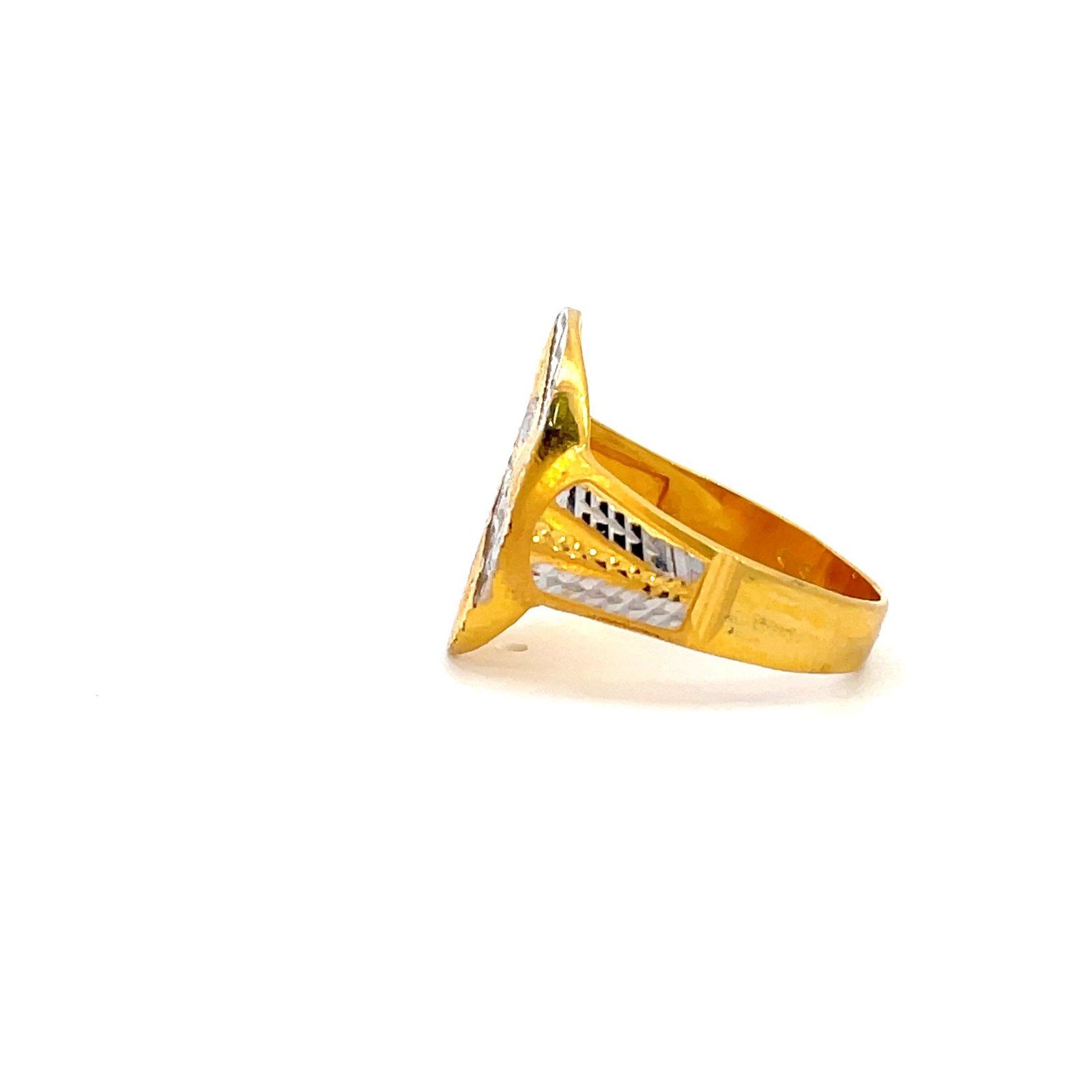 22K Two-toned Gold Men’s Ring - Image 2