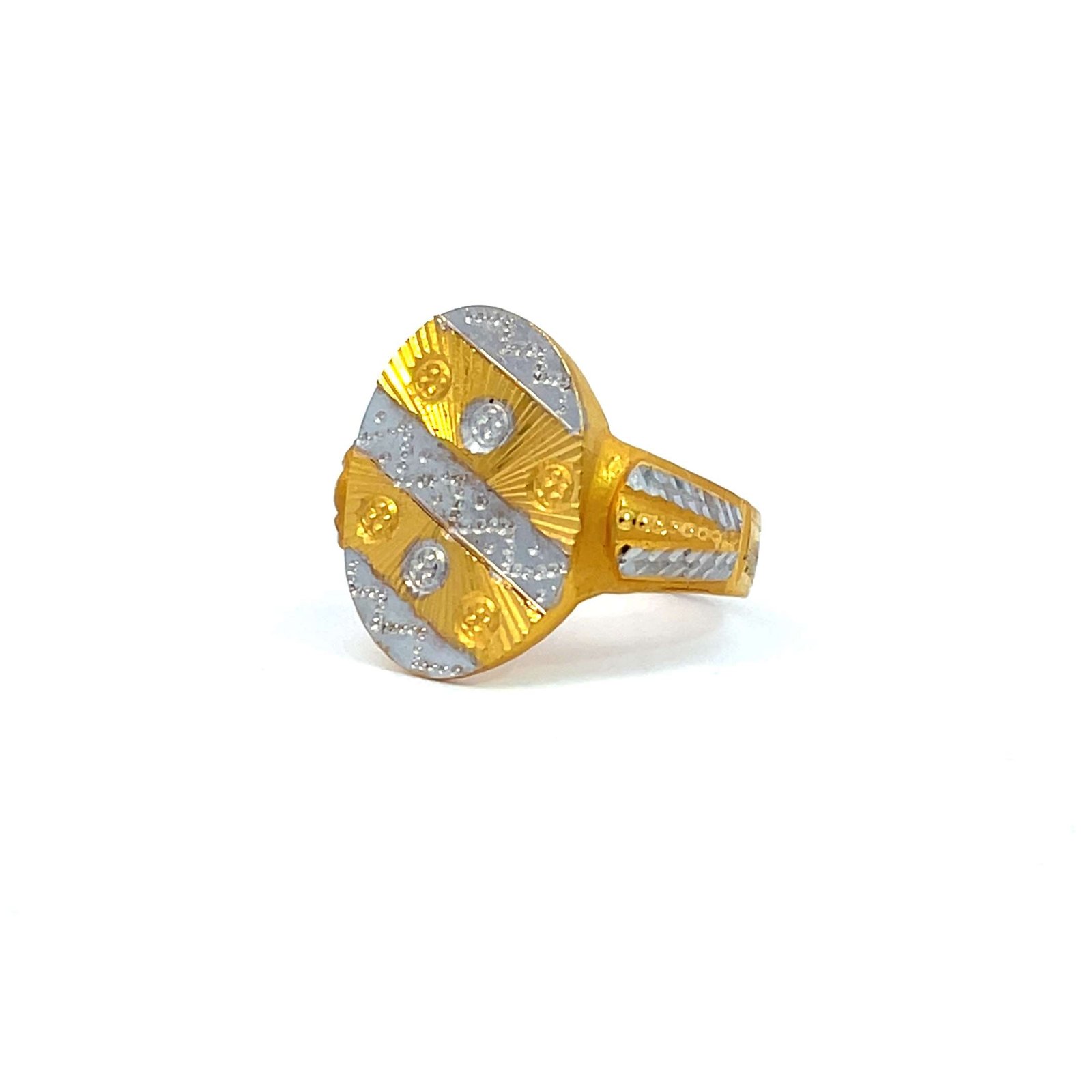 22K Two-toned Gold Men’s Ring - Image 3
