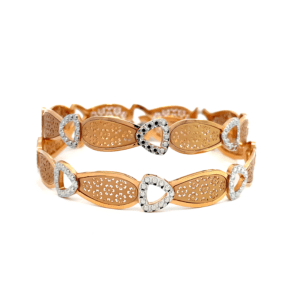 22K Rose Gold/2 Tone Filligiri Pattern Bangle