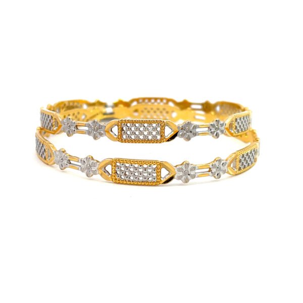 22K 2 Tone Gold Bangle