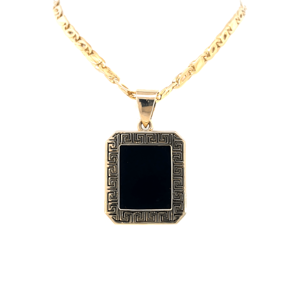 9KT Yellow Gold Onyx Pendant