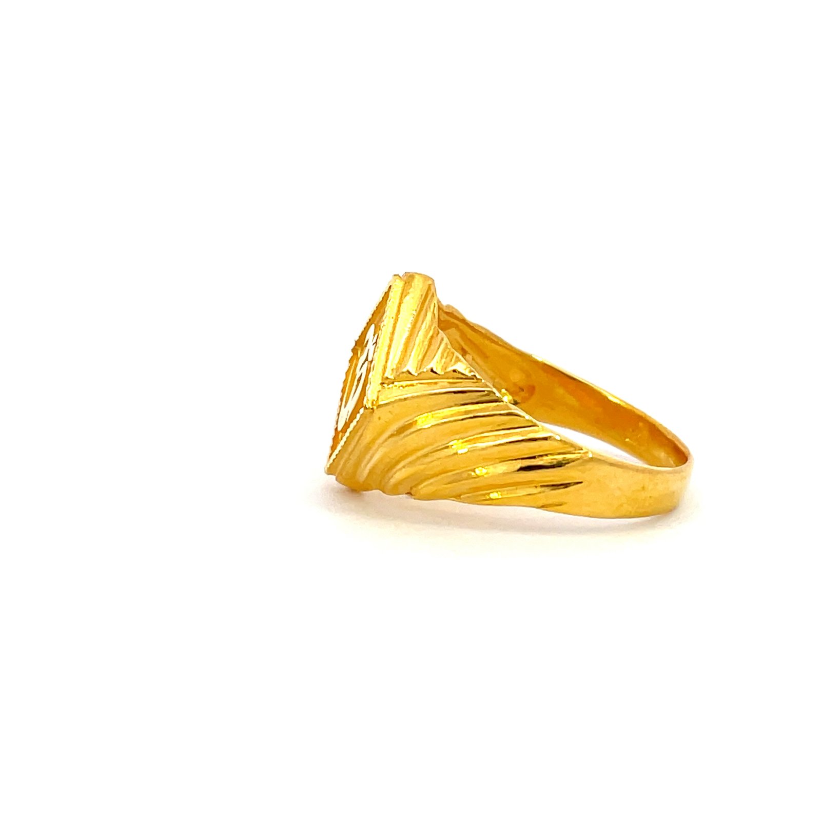 22K Yellow Gold Religious (OM) Men’s Ring (Ring size W) - Image 2
