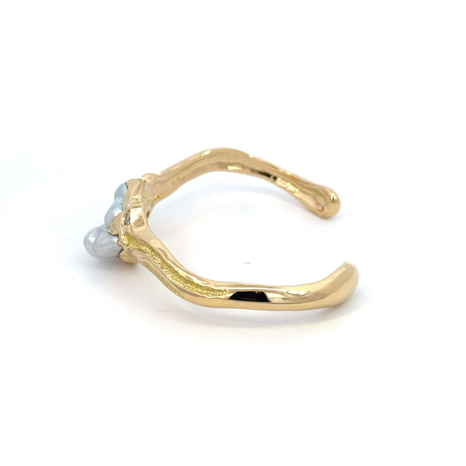 18K Yellow Gold Charlotte Bracelet with Broome Keshi Pearl and Australian Diamonds - Image 2