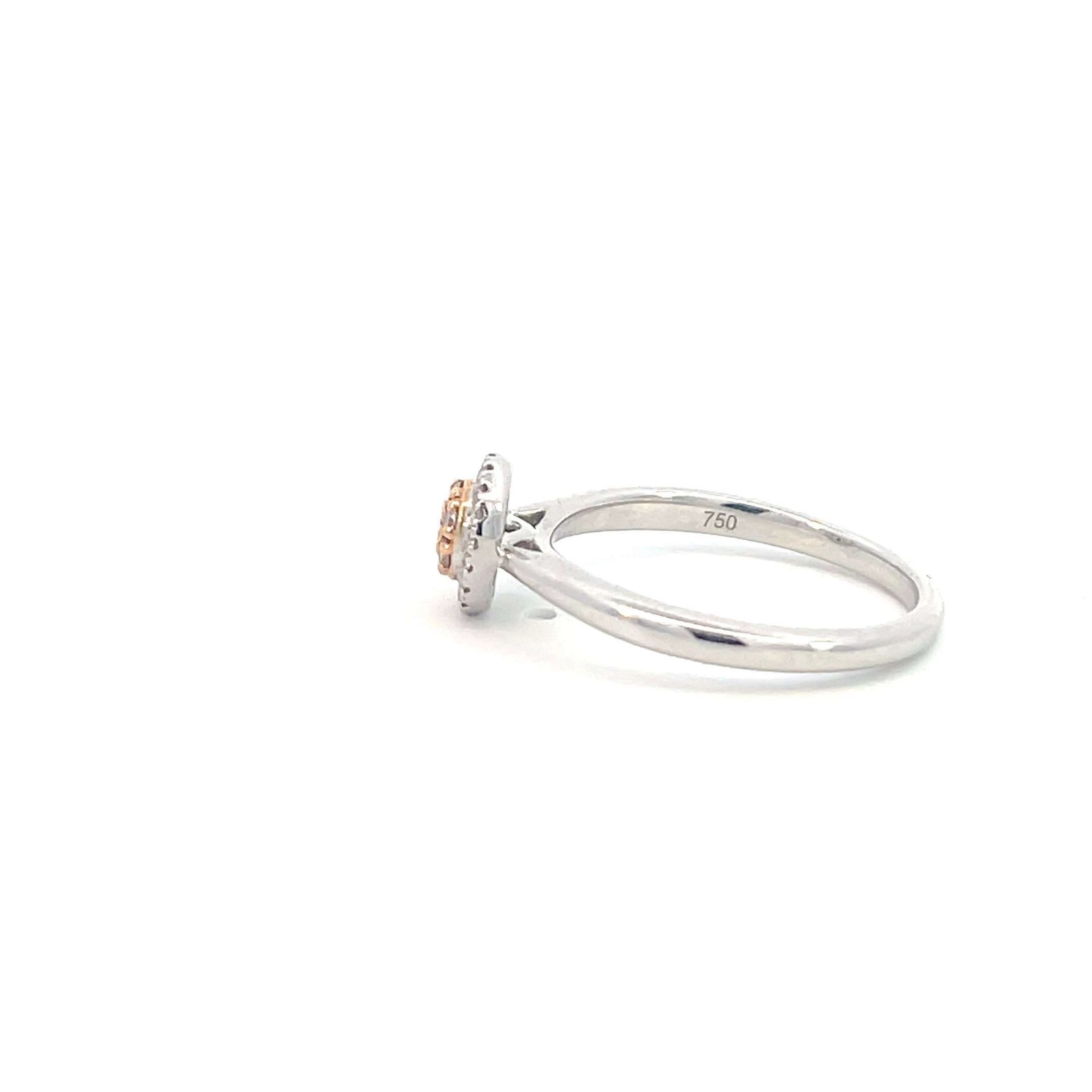 18K White and Rose Gold Ring with 7 Pink Round Diamonds TDW 0.08ct and 18 White Round Diamonds TDW 0.07ct - Image 2