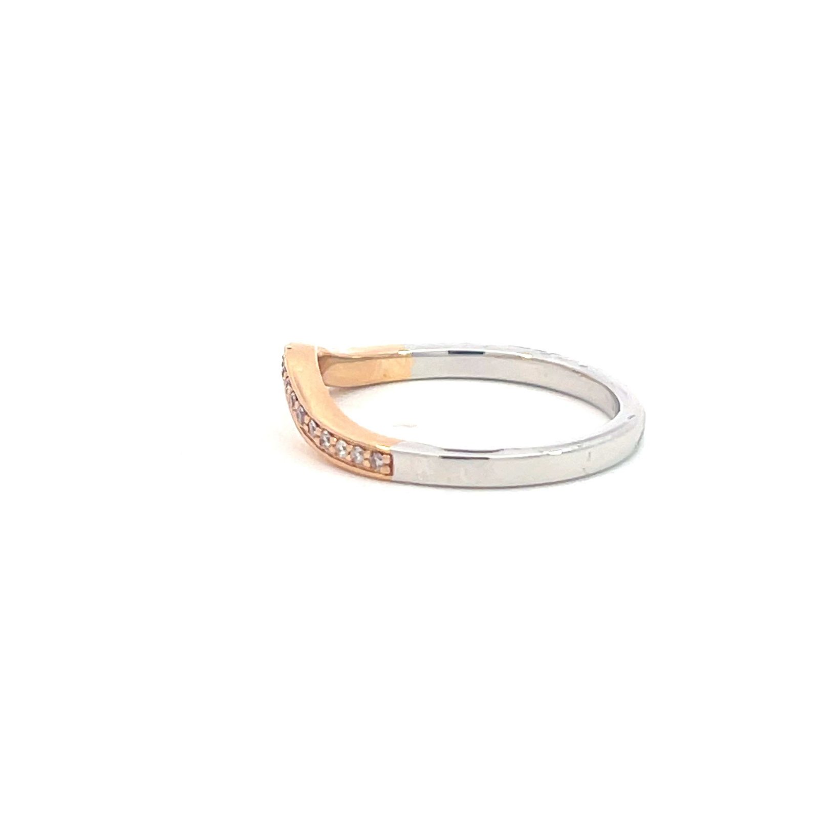 18K Rose & White Gold Ring with 19 Pink Round Diamonds TDW 0.09 Carat - Image 2