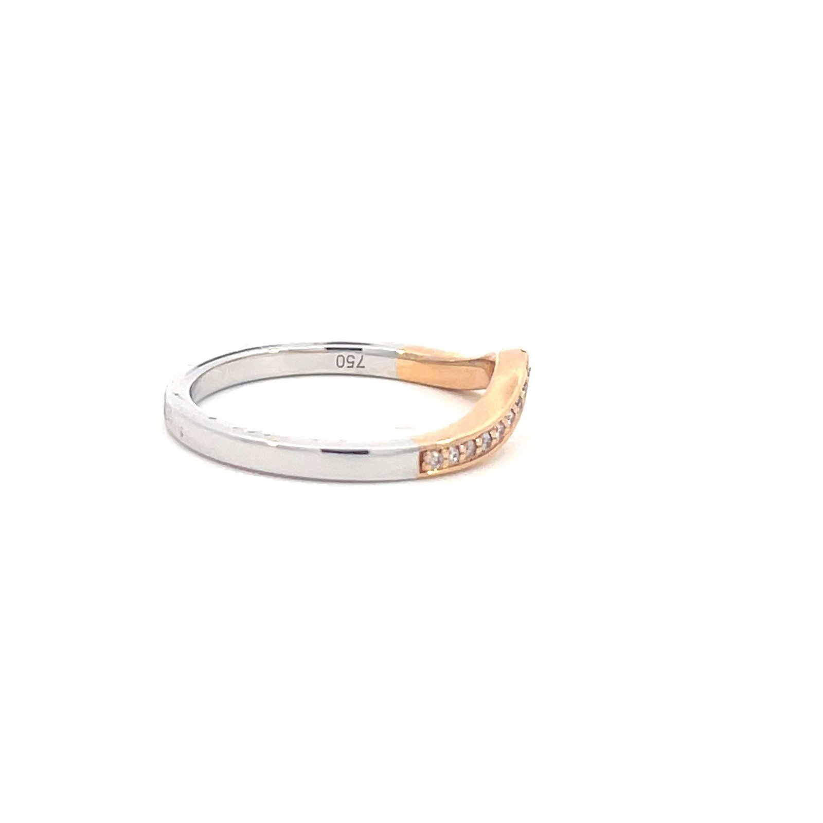 18K Rose & White Gold Ring with 19 Pink Round Diamonds TDW 0.09 Carat - Image 3