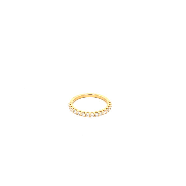 18K Yellow Gold Ring with 15 Round Diamonds TDW 0.49 Carat