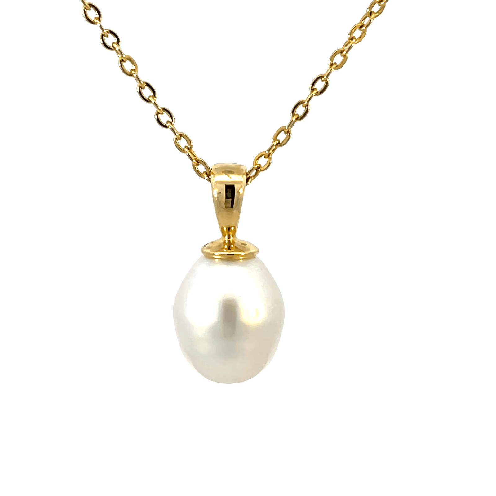 18K Yellow Gold Pendant with Cultured South Sea 10-11mm Pearl