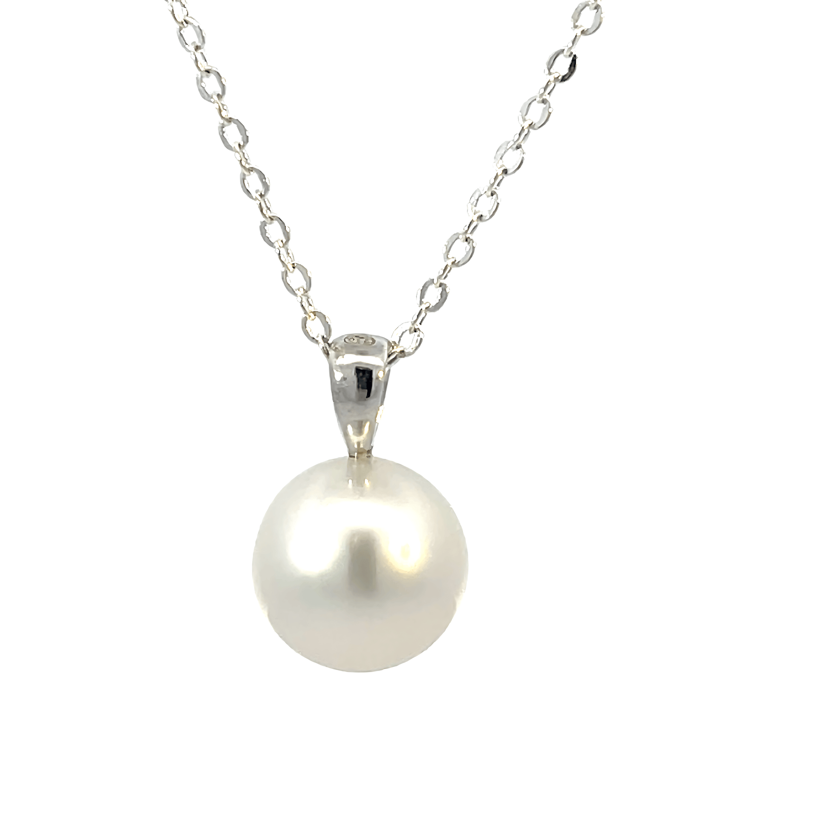 18K White Gold Pendant with Cultured South Sea 12.5mm Pearl