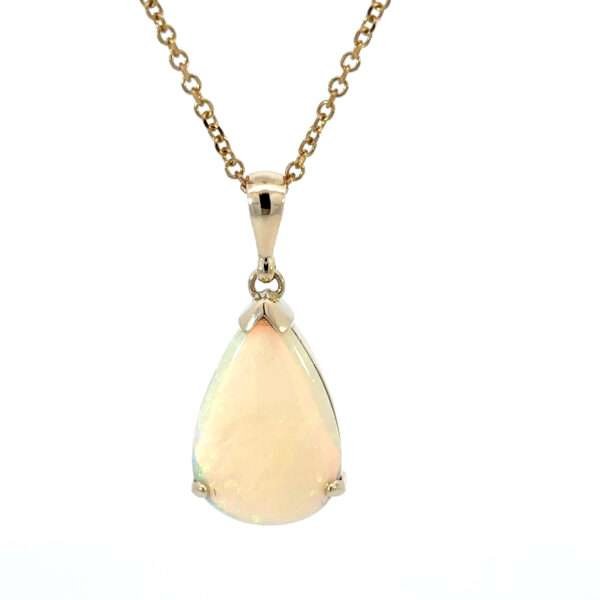 9K Yellow Gold Pendant Solid Australian Opal from Coober Pedy
