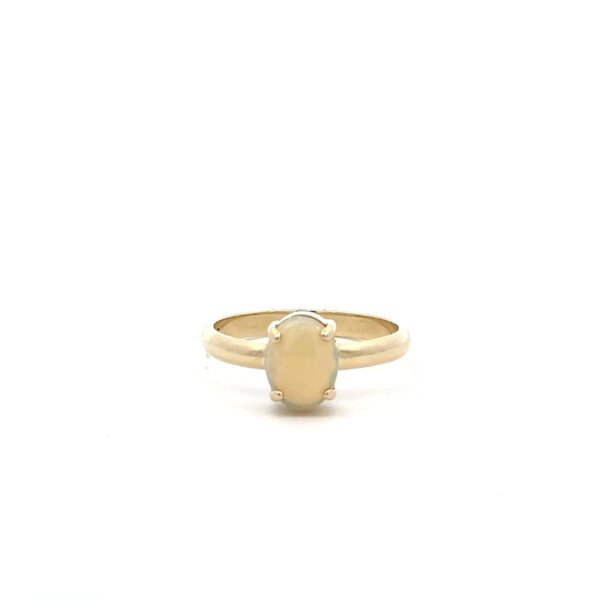 9K YG Ring Solid AUS Opal Coober Pedy