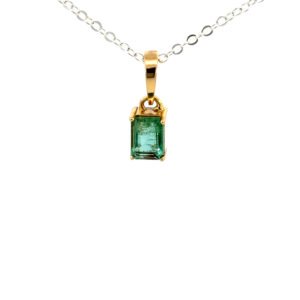 14K Yellow Gold Pendant With Zambian Emerald 0.94 Carat