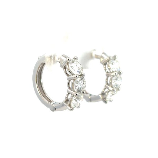 9K White Gold Earrings with 6 Lab Grown Diamonds TDW 2.07 Carat