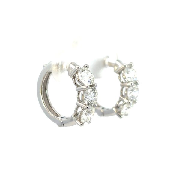9K White Gold Earrings with 6 Lab Grown Diamonds TDW 2.12 Carat