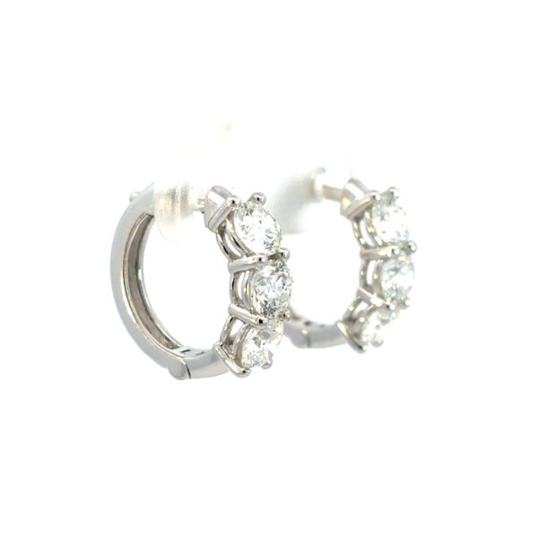 9K White Gold Earrings with 6 Lab Grown Diamonds TDW 1.98 Carat