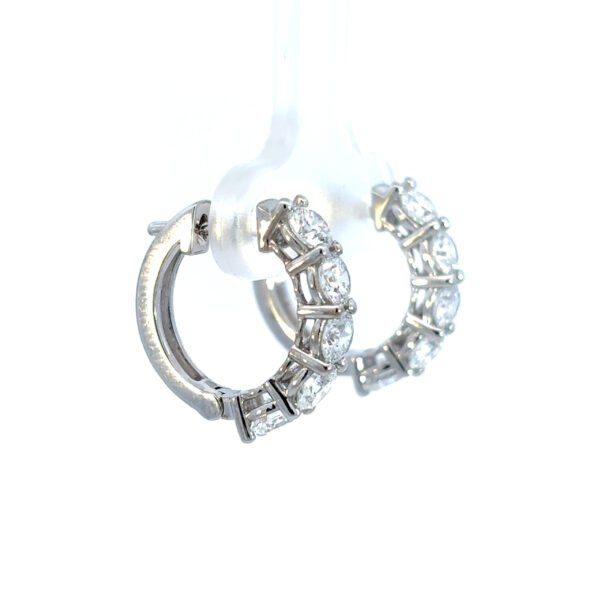 9K White Gold Earrings with 10 Lab Grown Diamonds TDW 2.03 Carat