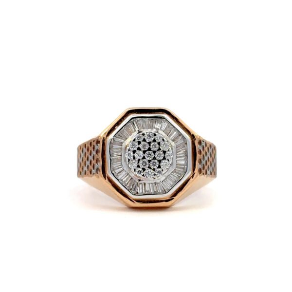 18K 2 Tone Rose Gold Ring with Cubic Zirconia