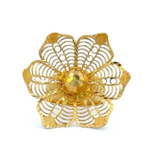 22K Yellow Gold Filigree Flower Ring