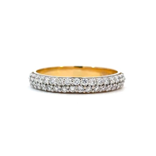 18K Yellow Gold Ring with 35 Lab Grown Diamonds TDW 0.47 Carat