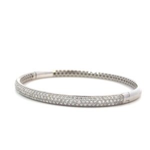 10K White Gold Bracelet with 158 Round Lab Grown Diamonds TDW 1.77 Carats