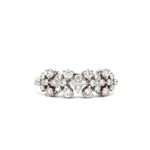 18K White Gold Ring with 33 Lab Grown Round Diamonds TDW 0.70 Carat