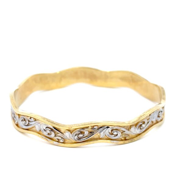 9K Yellow Gold Solid Bangle 56mm